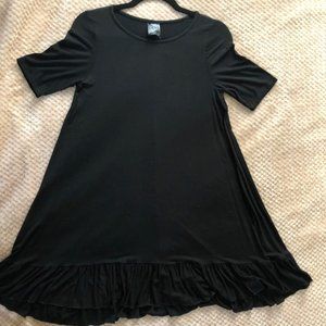 solid black, Agnes and Dora ruffle tunic top, xs